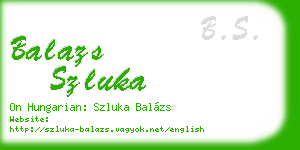 balazs szluka business card